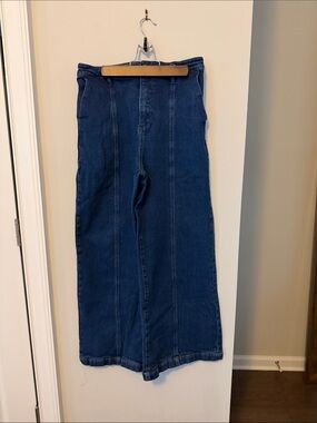 PAIGE Wide-Leg Jeans in Deep Blue Denim